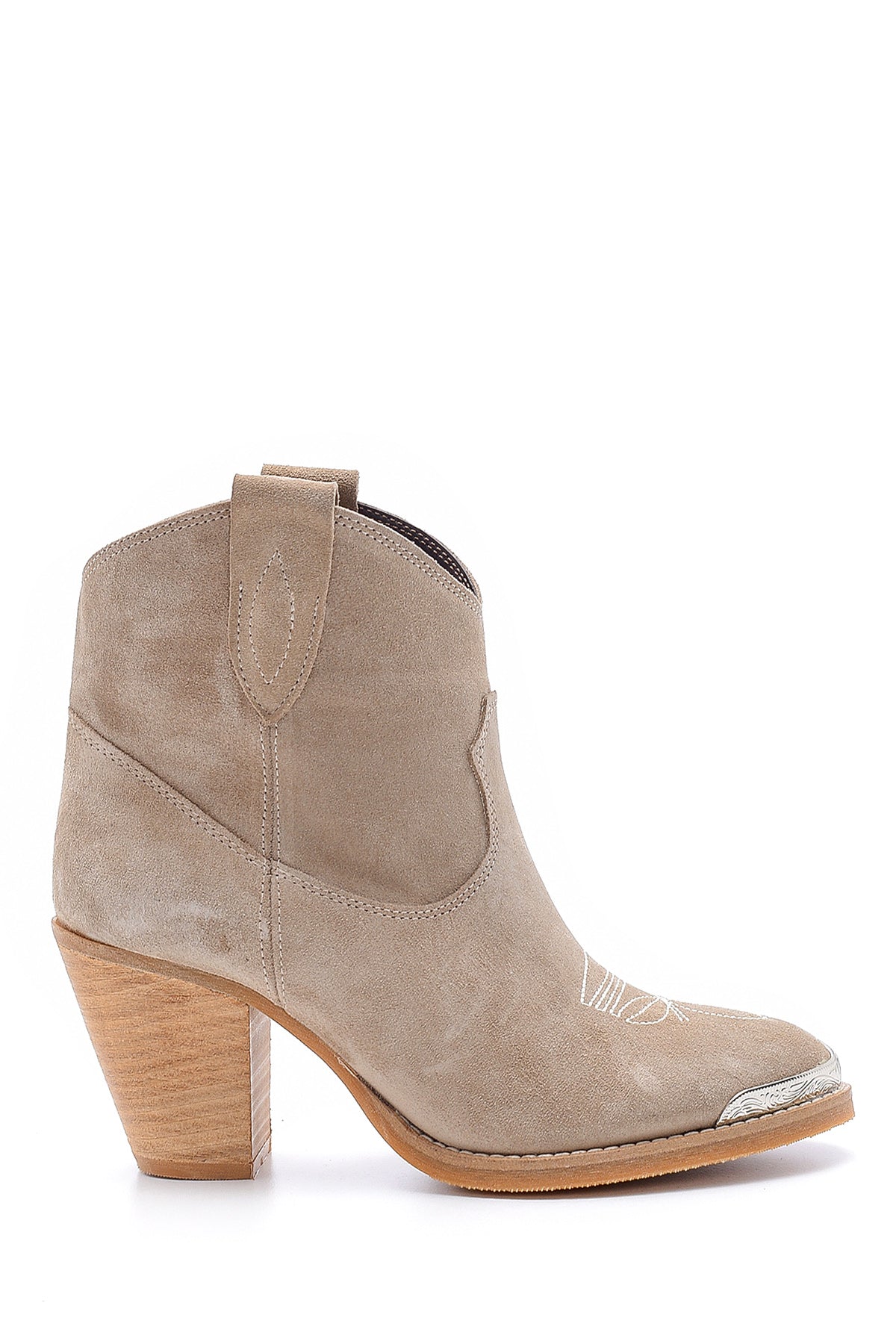 Women's Heeled Suede Boots 20SFD224310 | Derimod