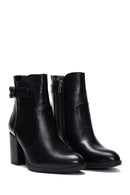 Women's Black Zippered Chunky Heel Boots | Derimod