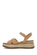 Women's Tan Leather Sandals | Derimod