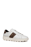 Geox Women's White Spherica Ecub-1 Lace-Up Leather Sneaker | Derimod