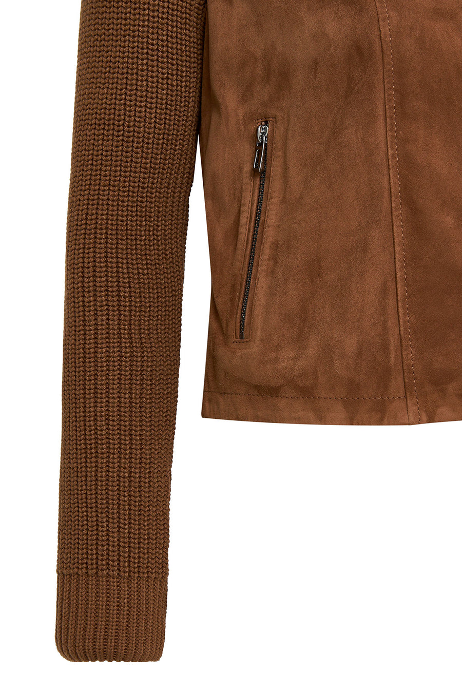 Marcy Women's Brown Double Breasted Suede Leather Jacket