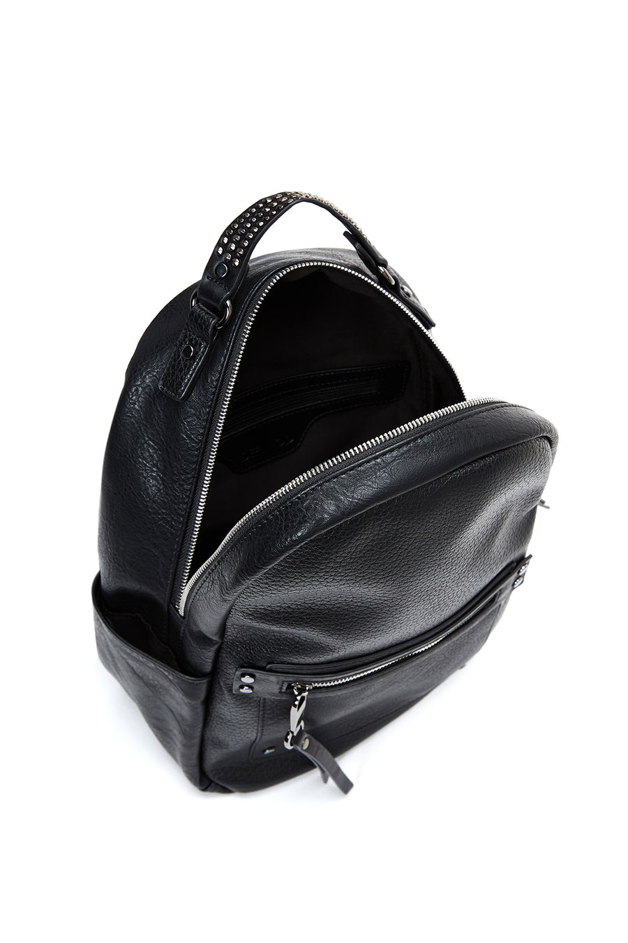 Women's Black Metal Detailed Backpack