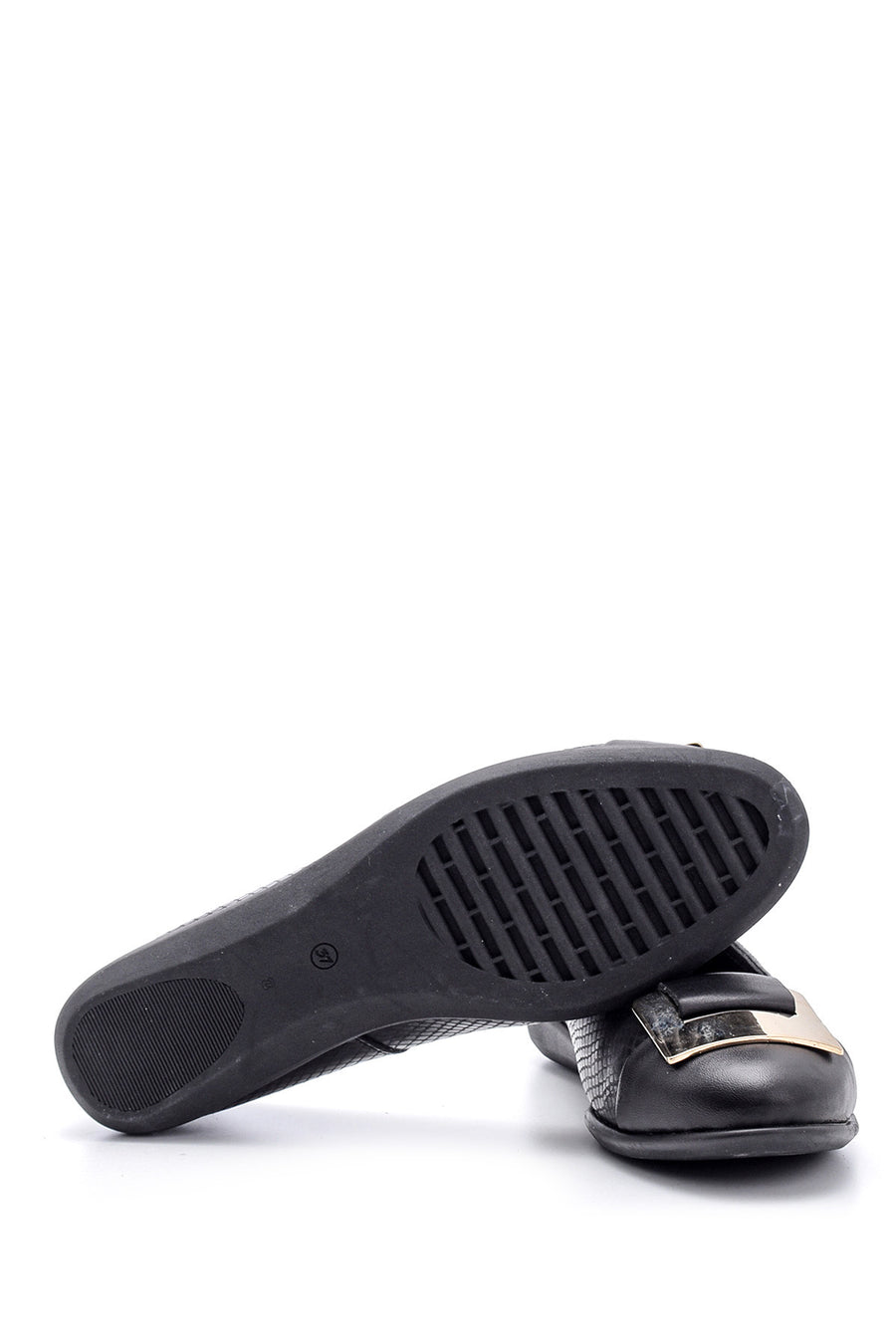 Women's Snakeskin Patterned Leather Ballerinas
