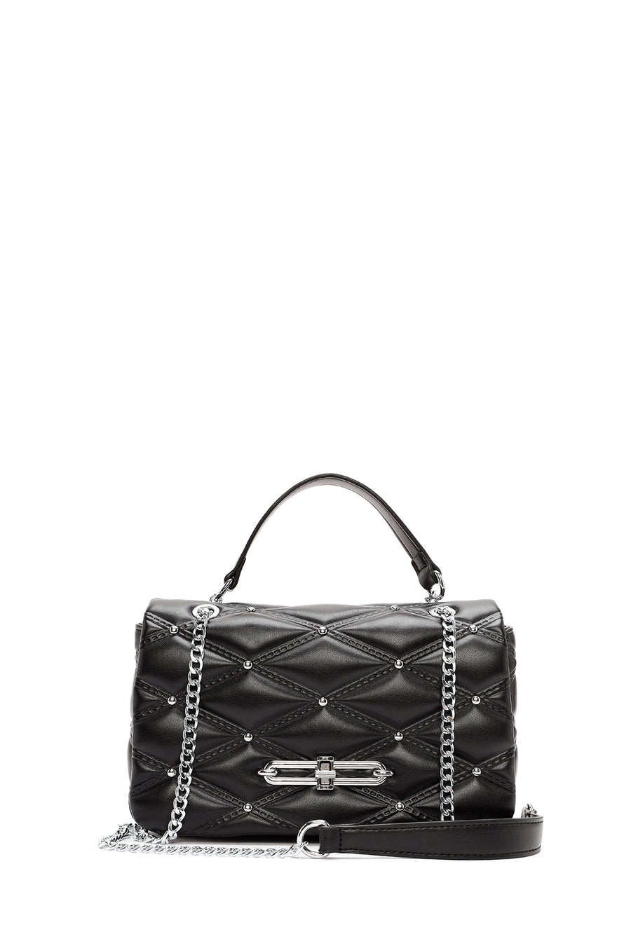 Women's Black Long Strap Quilted Patterned Shoulder Bag 24WBD2669KP | Derimod
