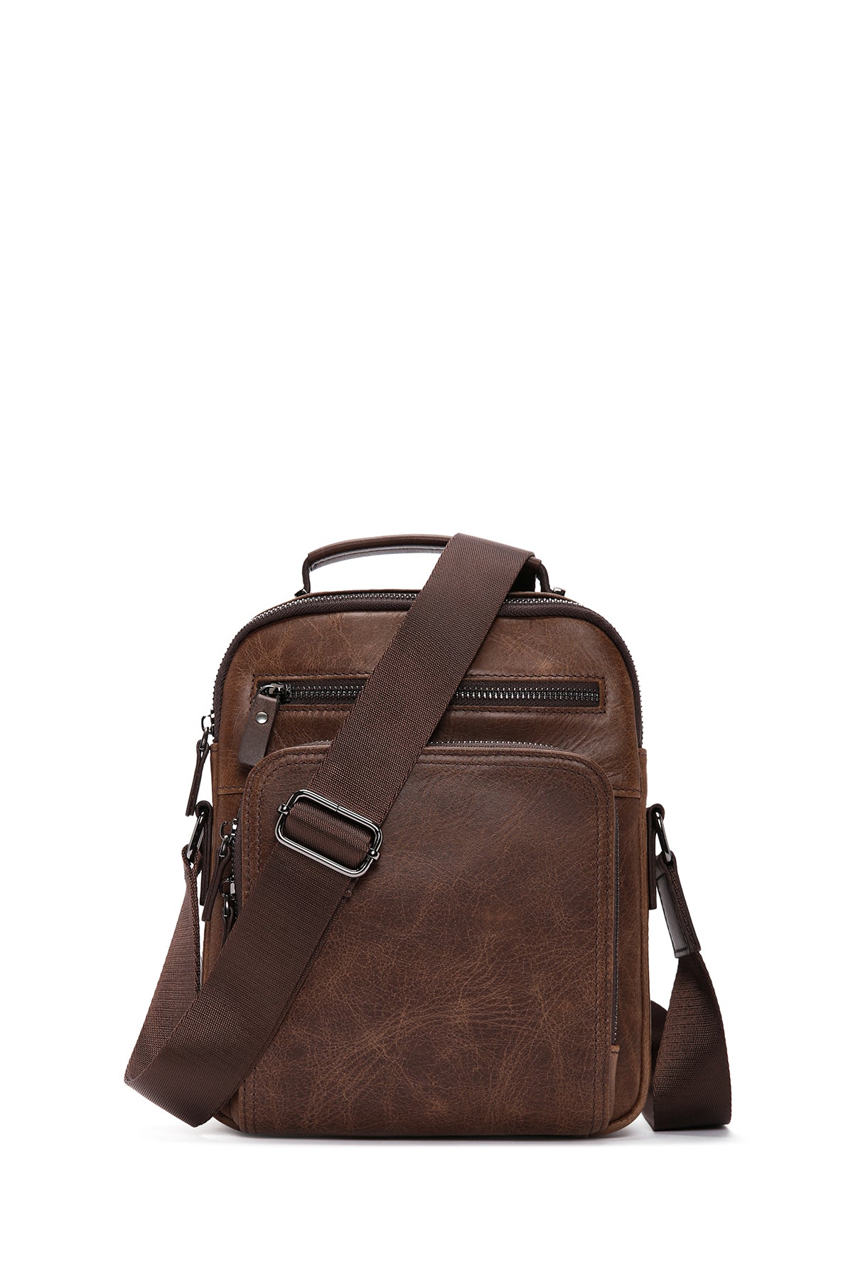 Men's Brown Leather Crossbody Bag 22WBD350318 | Derimod