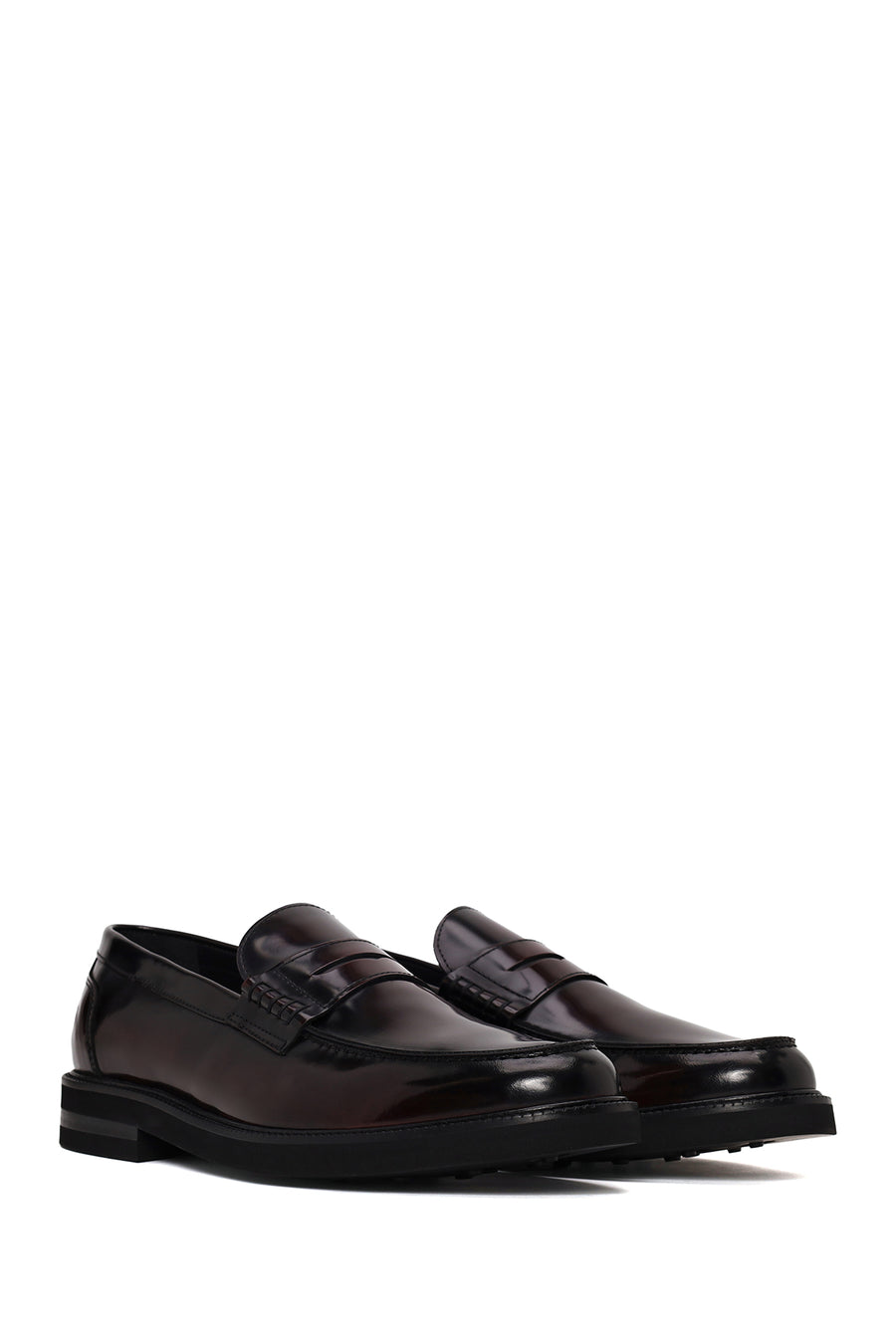 Erkek Bordo Deri Casual Loafer