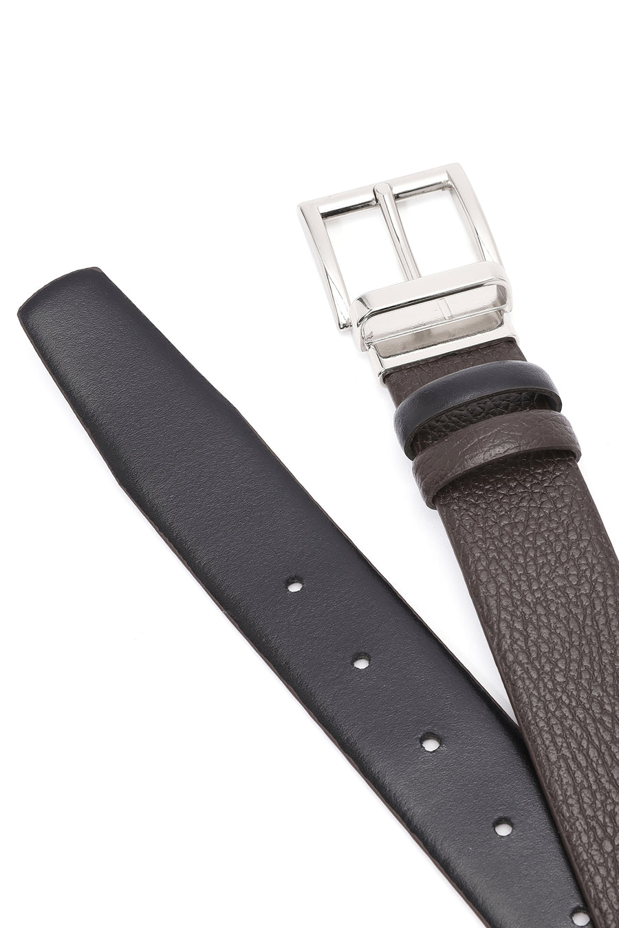 Men's Black Double Sided Leather Belt