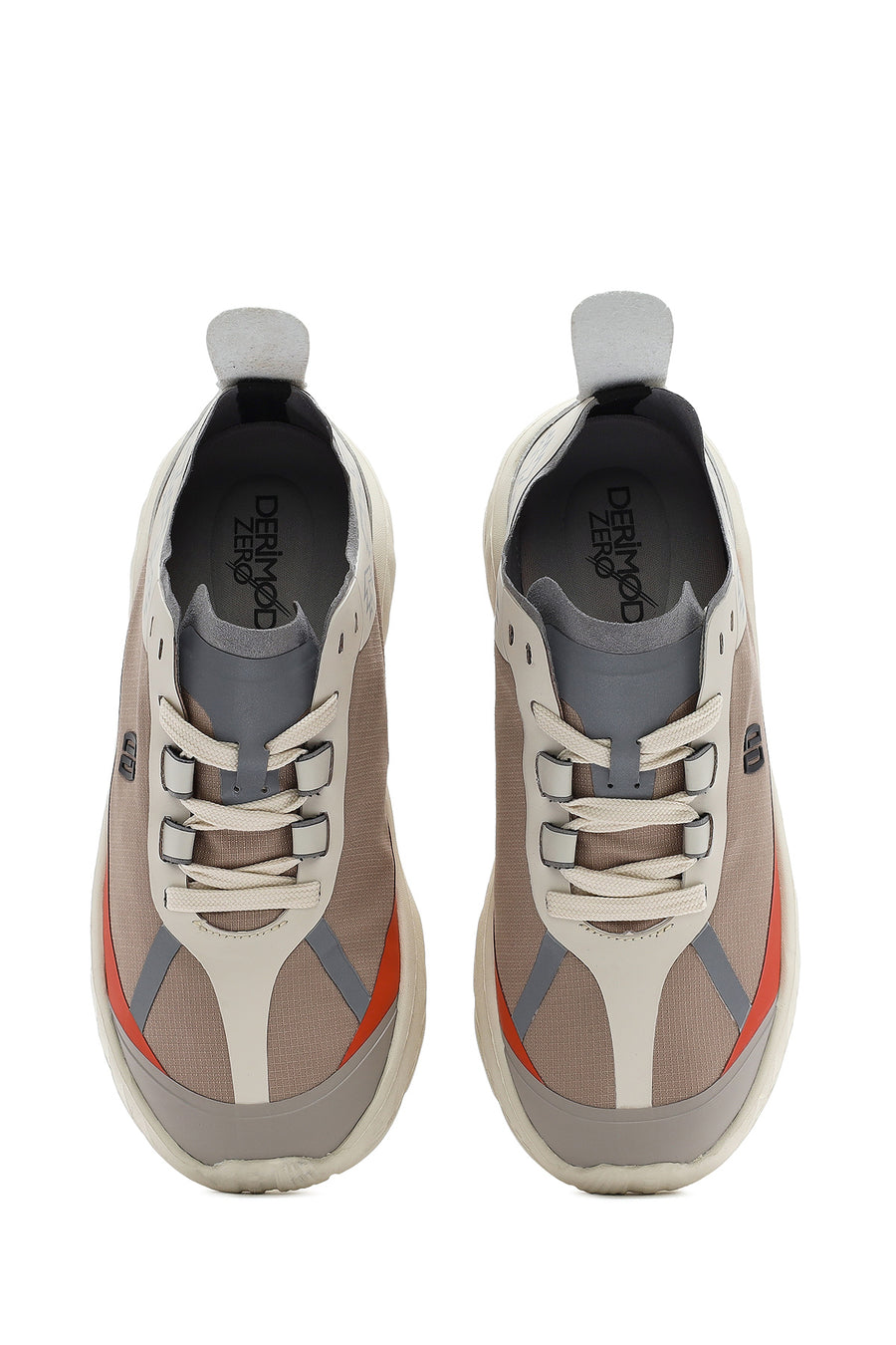 Women's Beige Lace-Up Chunky Sole Sneakers