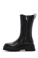 Harley Davidson Women's Black Angela Thick Soled Leather Chelsea Boots | Derimod