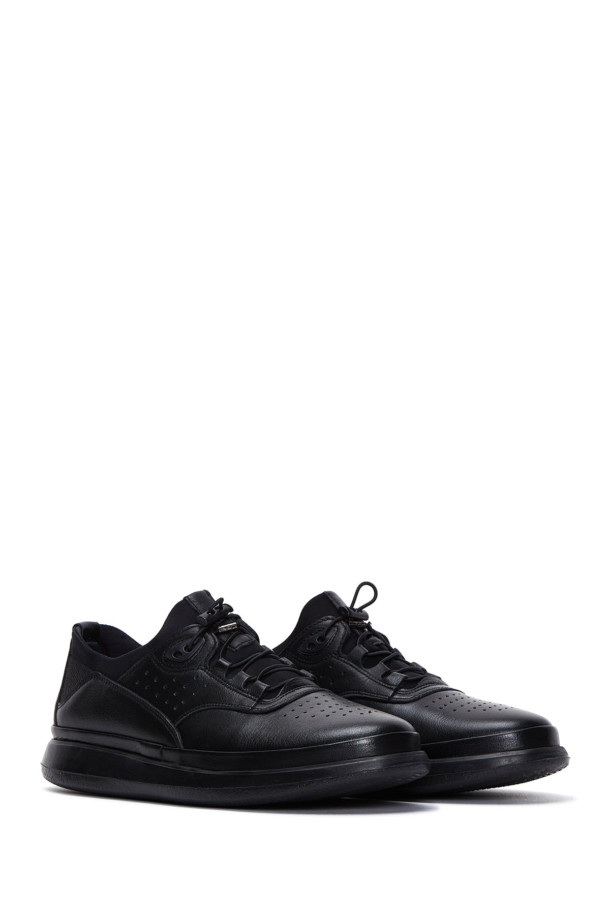 Erkek Siyah Deri Casual Sneaker