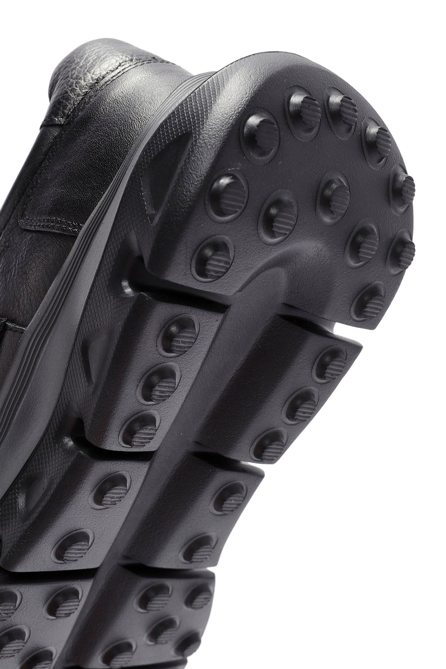 Men's Black Leather Strap Sneakers