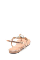 Women's Gold Stone Flat Sandals | Derimod