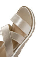 Women's Gold Wedge Heeled Sandals | Derimod