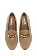 Kadın Deri Süet Zincirli Loafer | Derimod