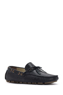 Men's Navy Blue Leather Comfort Loafer | Derimod