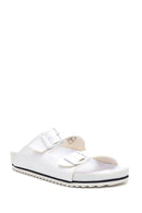 Women's White Double Buckle Slippers | Derimod