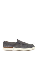 Men's Gray Suede Leather Casual Loafer | Derimod