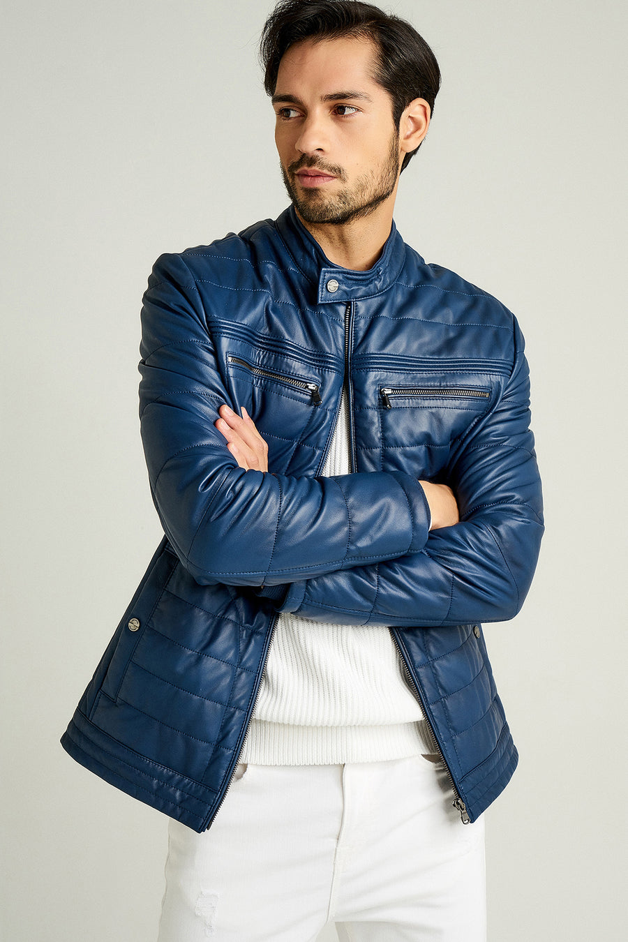 Paco Men's Leather Jacket 18WGE629747 | Derimod