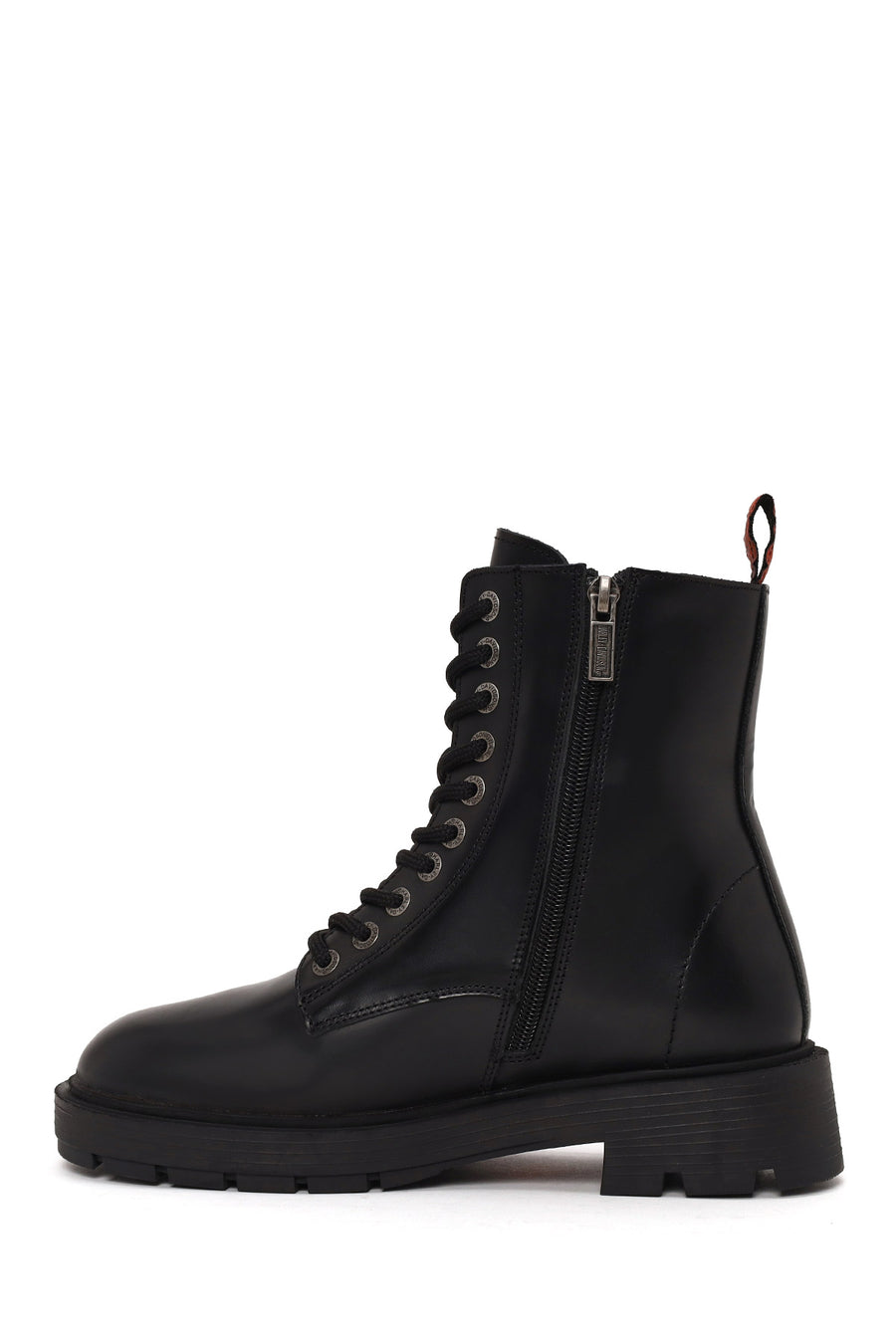 Harley Davidson Woman Black Cree Zip Closure Leather Combat Boots