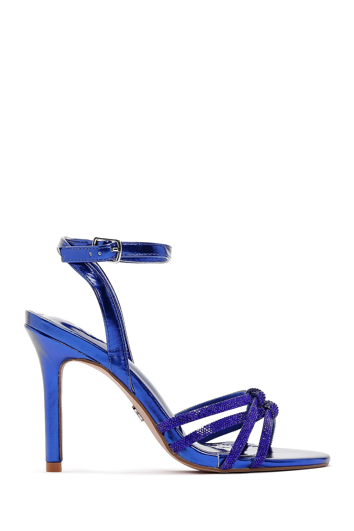 Kadın Mavi Taşlı İnce Topuklu Sandalet 23SFE452932 | Derimod