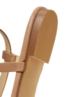Woman Beige Embellished Toe-Post Sandals | Derimod