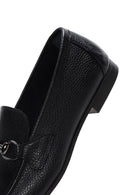 Men's Black Leather Buckle Classic Loafer | Derimod