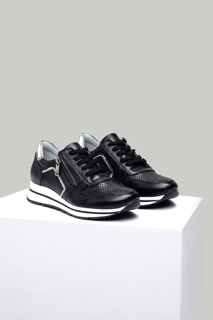 Yüksek Topuklu Kadın Deri Sneaker
