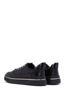 Erkek Siyah Bağcıklı Deri Sneaker | Derimod