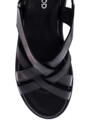 Kadın Siyah Deri Comfort Sandalet | Derimod