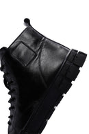 Men's Black Lace-Up Zipper Leather High Top Sneakers | Derimod