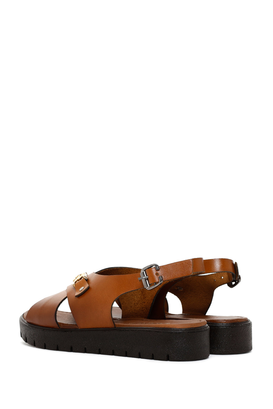 Women's Tan Ankle Strap Leather Sandals
