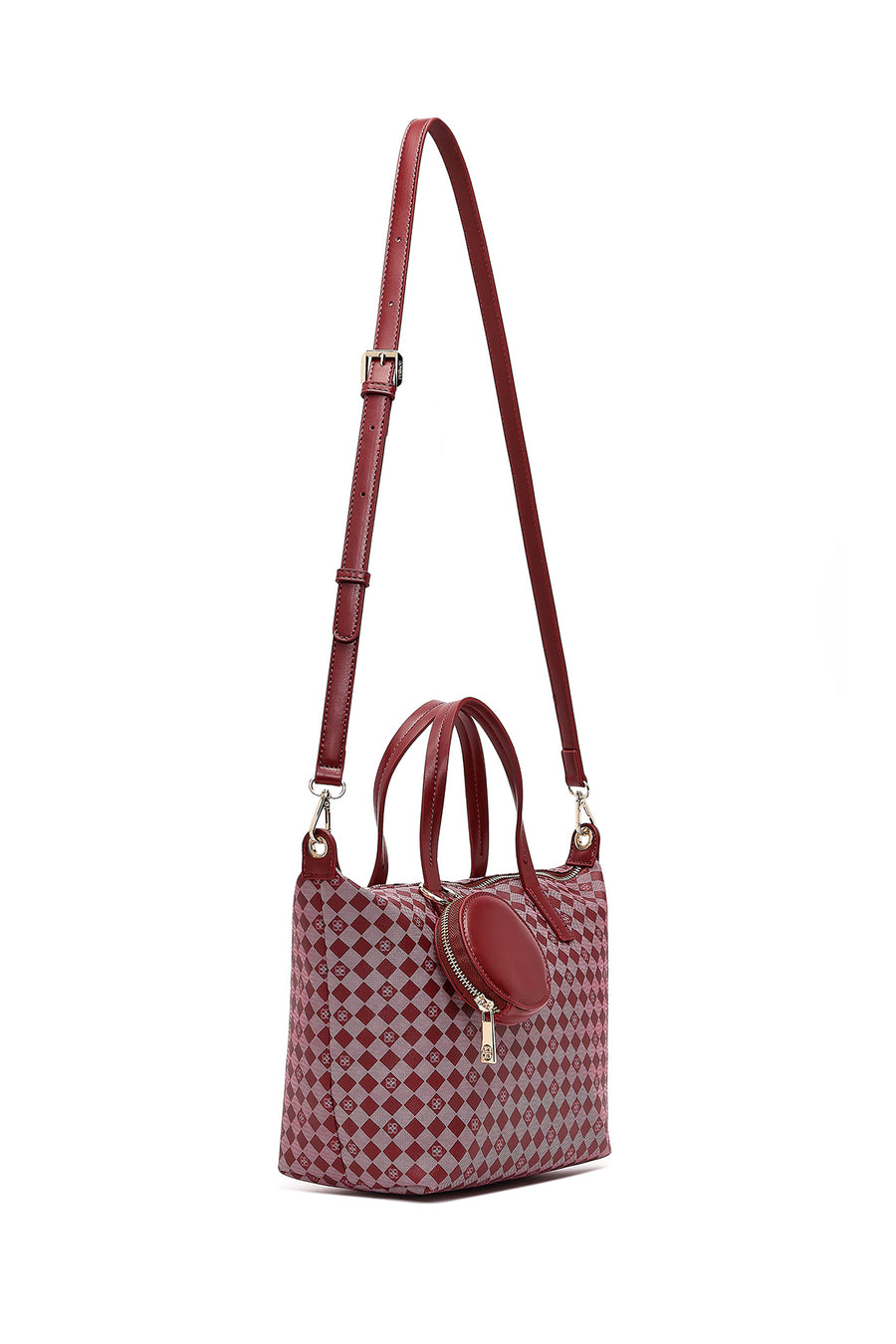 Women's Burgundy Printed Shoulder Bag