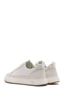 Men's White Lace-up Thick-Sole Leather Sneaker | Derimod