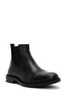 Men's Black Zippered Leather Casual Boots | Derimod