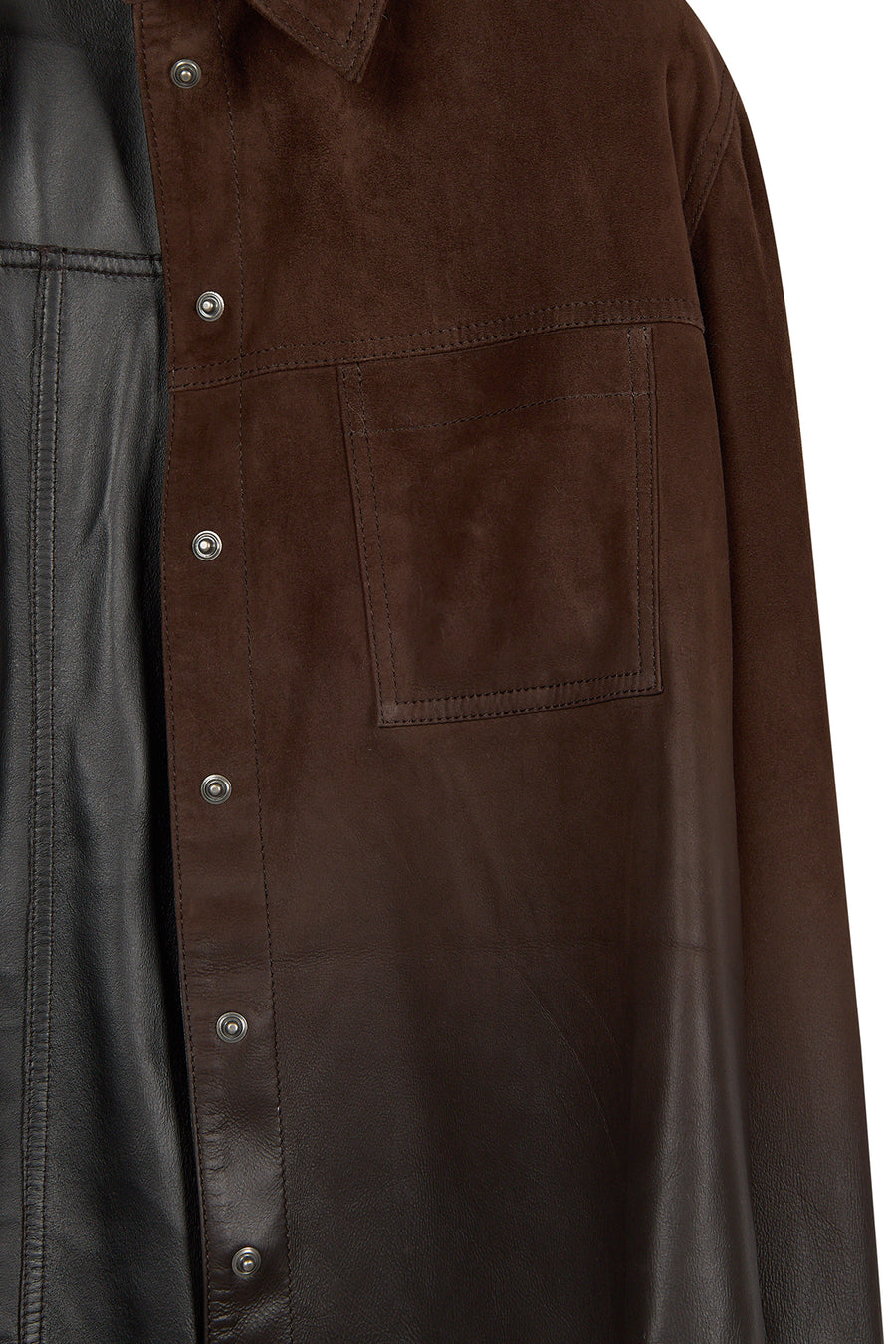 Monako Woman Brown Suede Leather Shirt