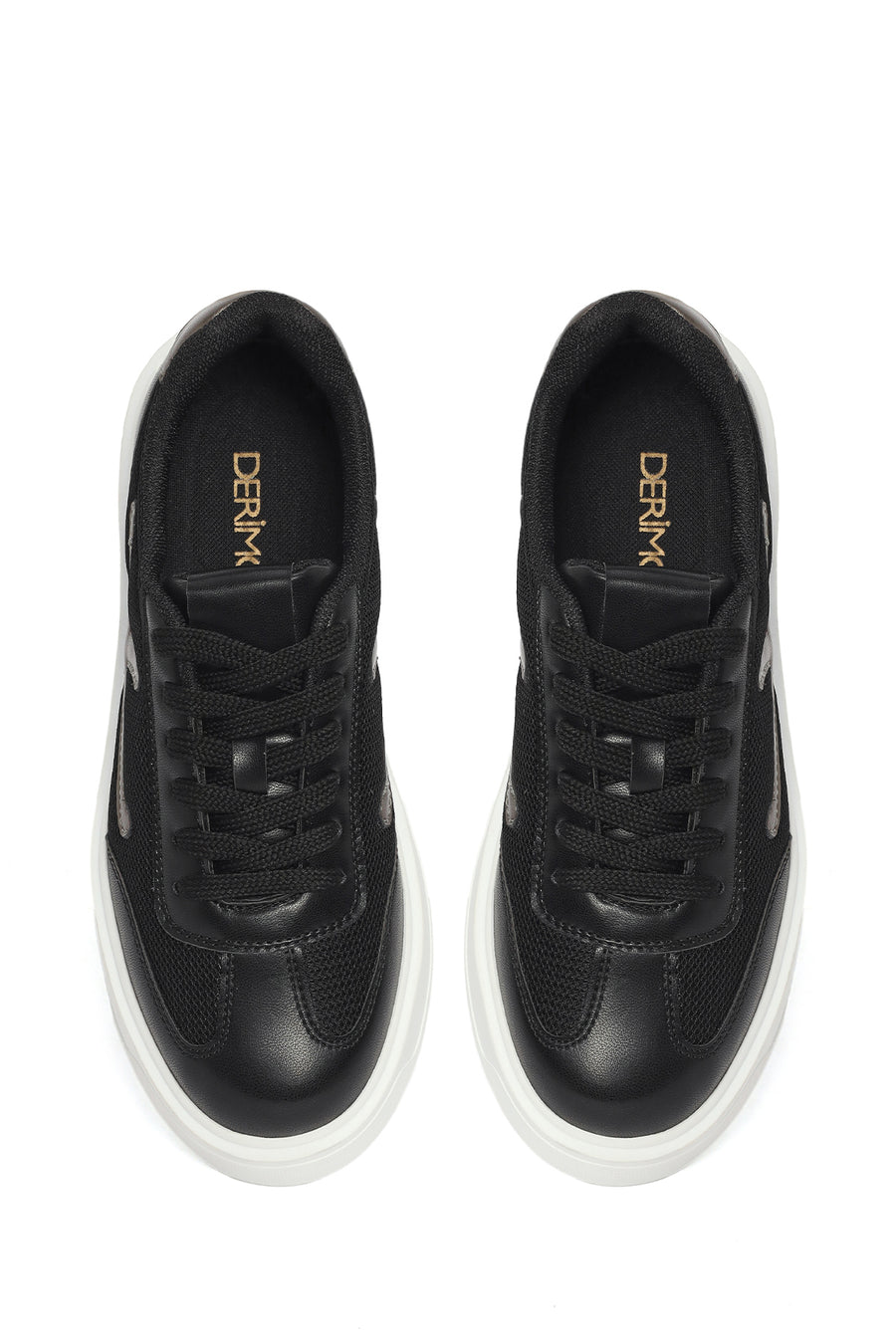 Woman Black Lace-Up Sneakers