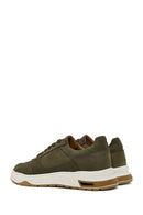 Men's Khaki Lace-Up Nubuck Leather Sneaker | Derimod