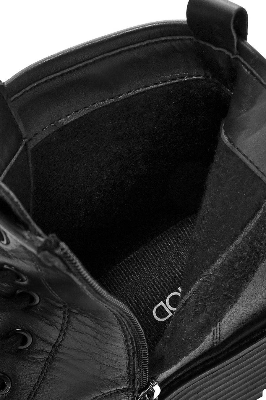 Men's Black Zippered Leather Casual Boots