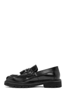 Men's Black Tasseled Leather Casual Loafer | Derimod