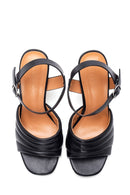 Women's Black Thick Heeled Sandals | Derimod