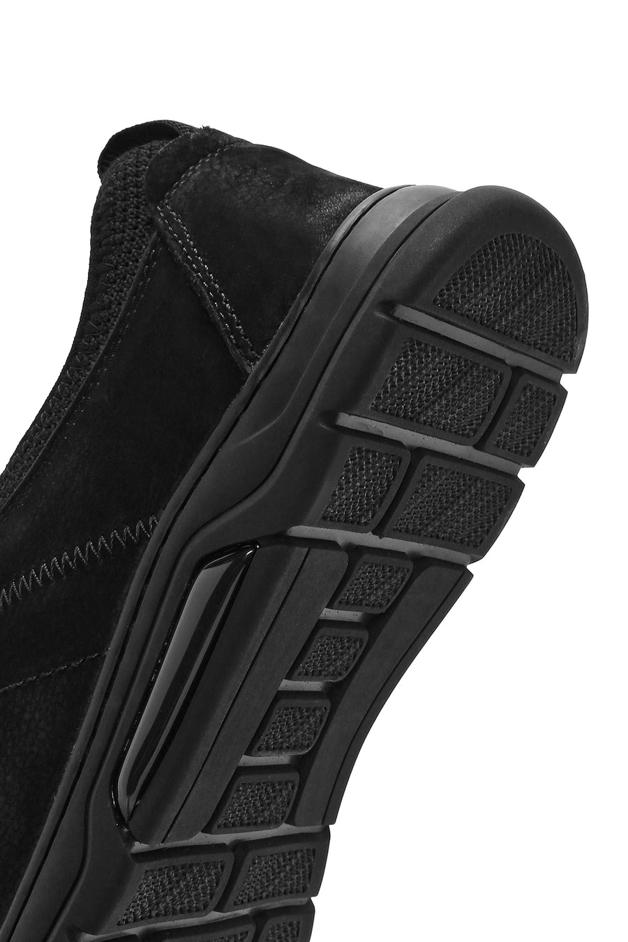 Men's Black Lace-Up Nubuck Leather Casual Sneaker