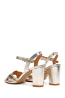 Women's Gold Ankle Strap Heeled Sandals | Derimod