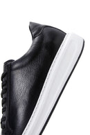 Male Black Lace-Up Thick-Soled Leather Sneaker | Derimod