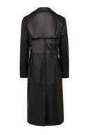 Natalia Women's Black Leather Trench Coat | Derimod