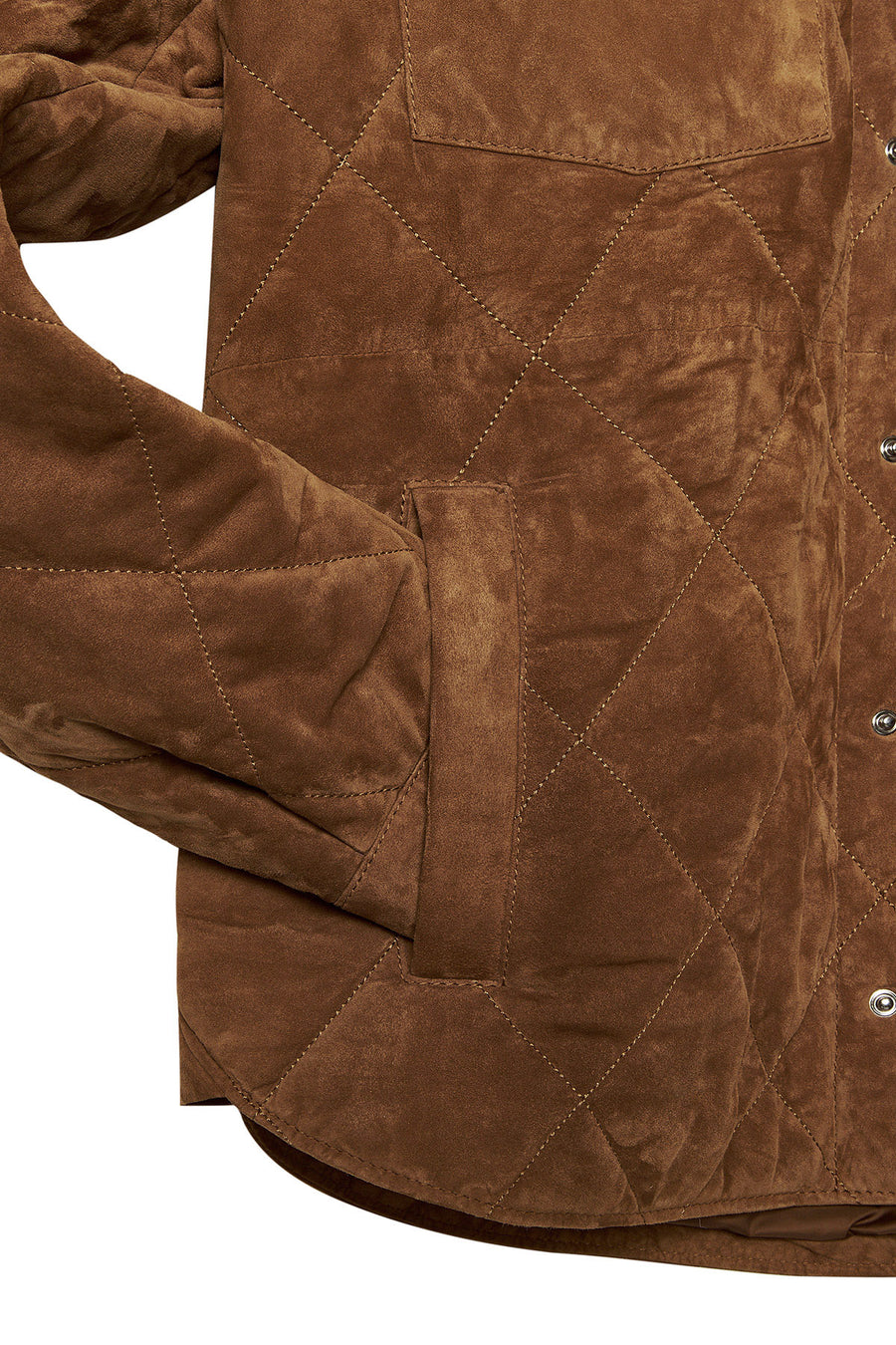 Kante Men's Camel Shirt Collar Suede Leather Coat