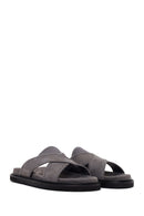 Male Grey Suede Slipper | Derimod