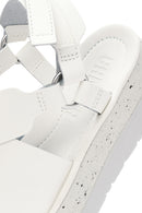 Camper Women's White Oruga Up Thick Soled Leather Sandals | Derimod