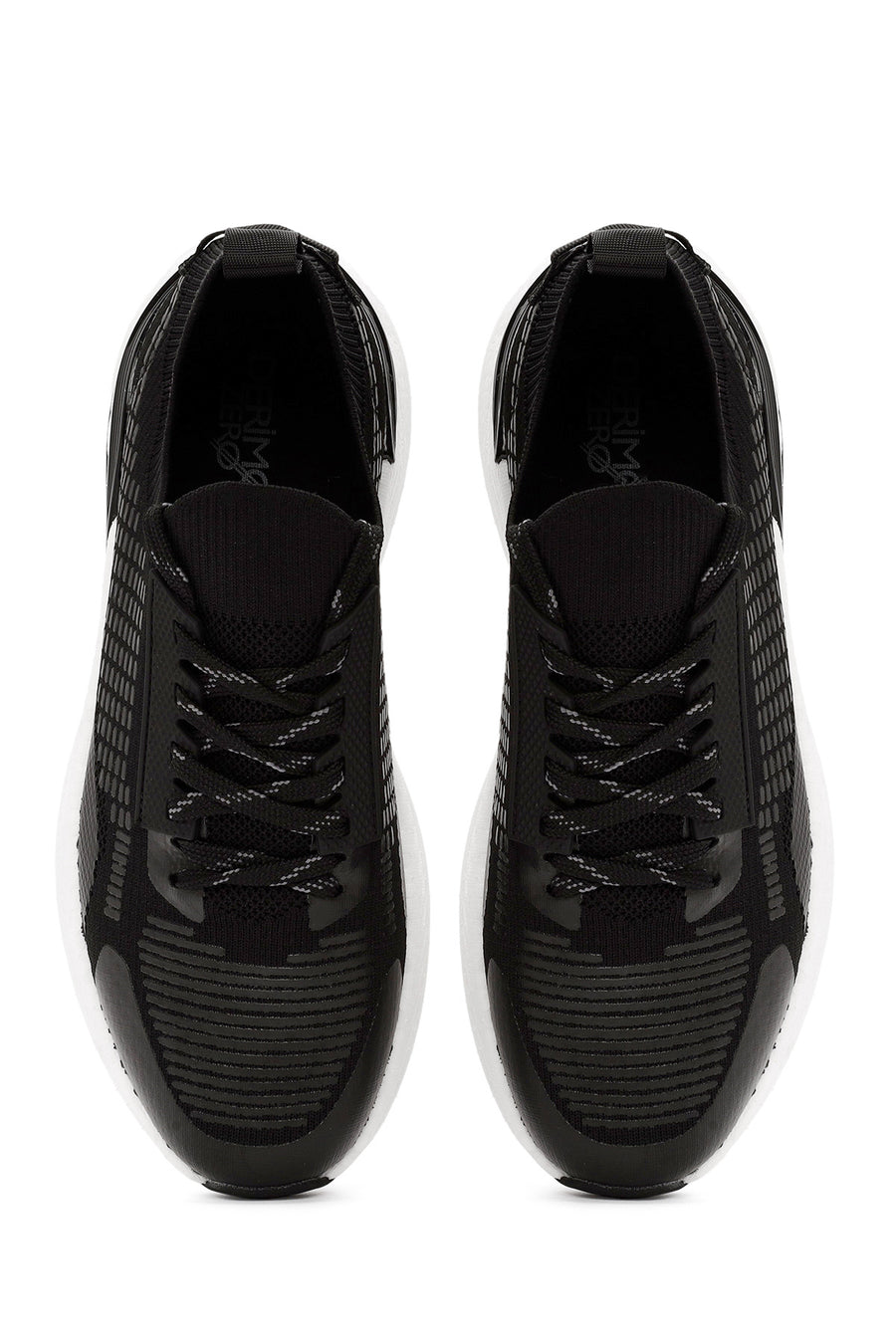 Derimod Zero Men's Black Lace-Up Thick Soled Fabric Sneaker