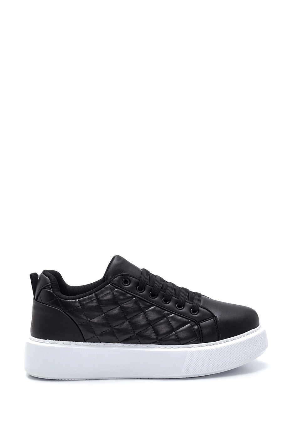 Women's Black Quilted Thick Sole Quilted Sneaker 22SFE1456KP | Derimod