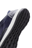 Men's Navy Blue Nubuck Leather Sneaker | Derimod